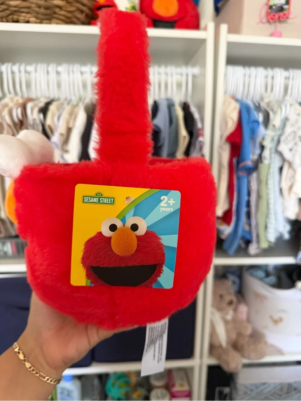 Elmo Plush Kids Halloween Basket – Red